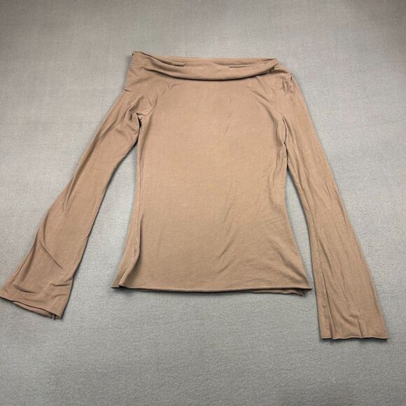 James Perse Off Shoulder Fitted Top Size 1/Small Supima Cotton Jersey Stretch - Picture 5 of 7